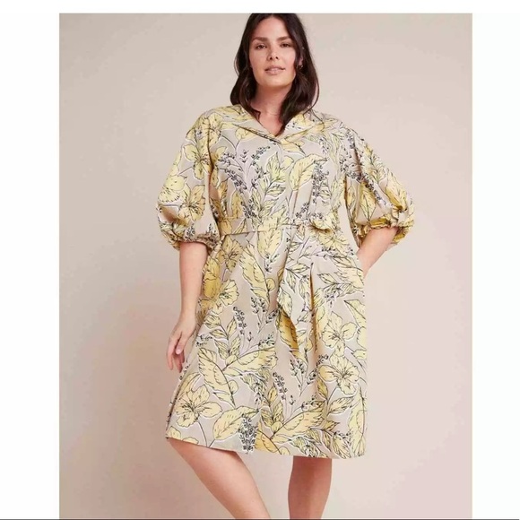 Anthropologie floral dress new size lg no belt - Picture 2 of 7